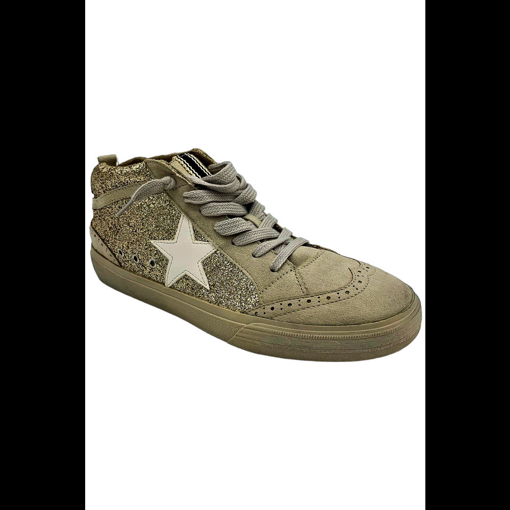 Shu Shop Women's Paulina High Top Casual Gold Glitter - Medium